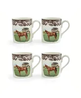 Spode Thoroughbred Horse Mug, Set of 4