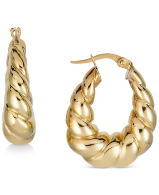 Twist Teardrop Hoop Earrings in 14k Gold