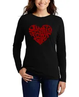 Women's Long Sleeve Word Art Just a Small Town Girl T-shirt