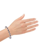 Ruby (4 ct. t.w.) & Diamond (3 ct. t.w.) Halo Link Bracelet in 14k White Gold (Also in Saphire & Emerald)