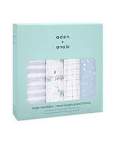 aden by aden + anais Baby Boys or Baby Girls Star Swaddle Blankets, Pack of 4