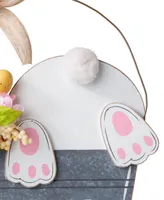 Glitzhome 18"H Easter Wooden Bunny Eggs Wall Decor