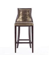 Manhattan Comfort Fifth Avenue 19" L Beech Wood Faux Leather Upholstered Barstool