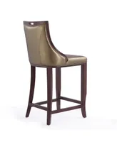 Manhattan Comfort Emperor 19" L Beech Wood Faux Leather Upholstered Barstool