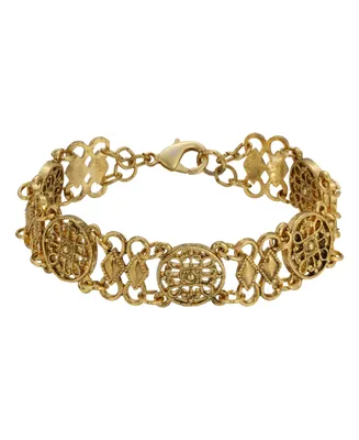 Multi-Loop Round Filigree Bracelet - Gold