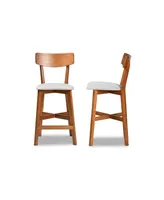 Cameron Modern and Contemporary Transitional Wood Counter Stool Set, 2 Piece