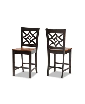 Nicolette Modern and Contemporary Wood Counter Stool Set, 2 Piece