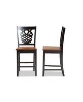 Gervais Modern and Contemporary Transitional Wood Counter Stool Set, 2 Piece