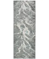 Feizy Azure R3539 2'10" x 7'10" Runner Area Rug - Silver