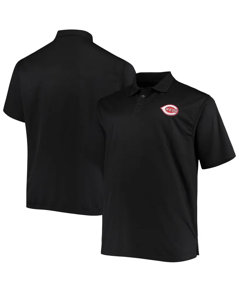 Men's Fanatics Black Cincinnati Reds Big Tall Solid Birdseye Polo Shirt