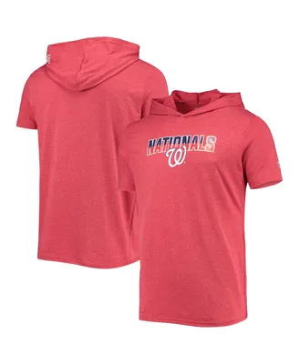 Men's New Era Heathered Red Washington Nationals Hoodie T-shirt