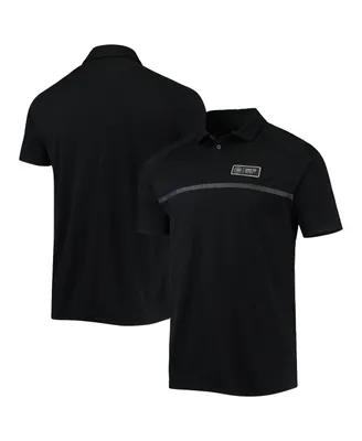 Men's Levelwear Black Chicago Cubs Sector Raglan Polo Shirt
