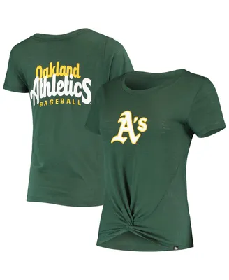 Women's New Era Green Oakland Athletics 2-Hit Front Twist Burnout T-shirt