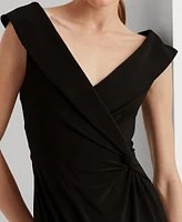 Lauren Ralph Women's Jersey Off-the-Shoulder Side-Slit Column Gown