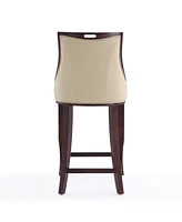 Manhattan Comfort Emperor 19" L Beech Wood Faux Leather Upholstered Barstool