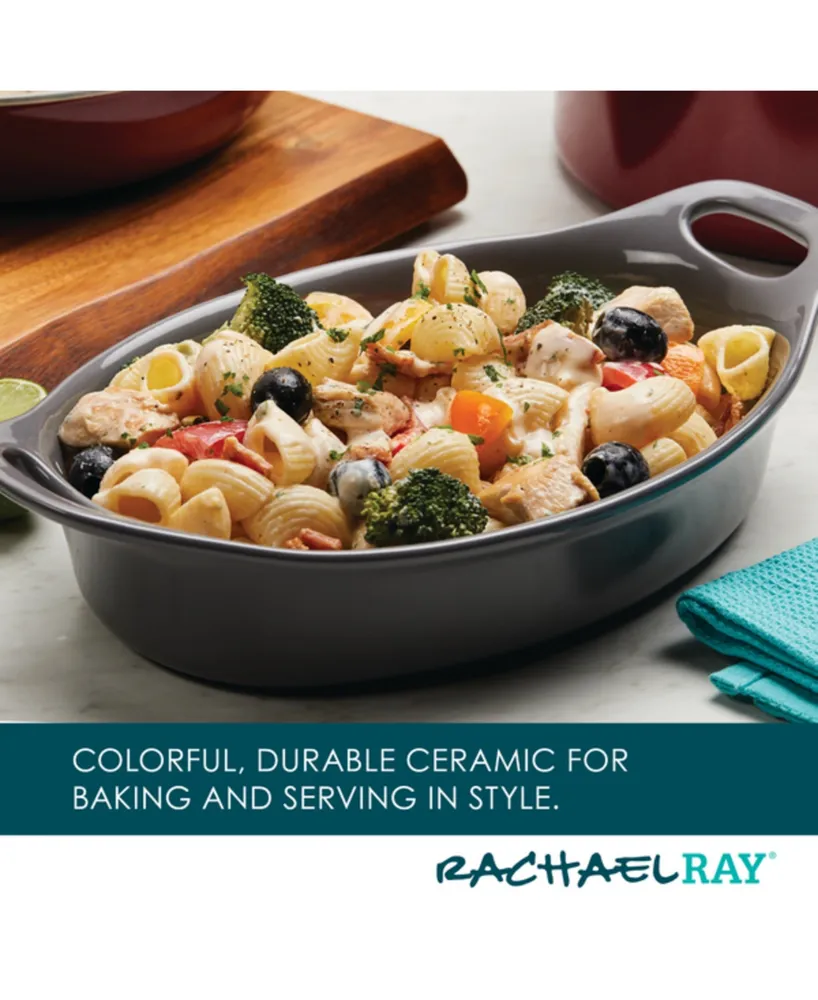 Rachael Ray Ceramics Oval Baker, 1.5-Quart