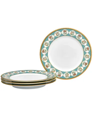Noritake Lodi's Morning 6.25" Bread Butter and Appetizer Plate, Set of 4 - White, Blue, Gold
