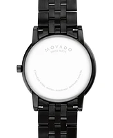 Movado Unisex Swiss Museum Classic Black Pvd Stainless Steel Bracelet Watch 40mm