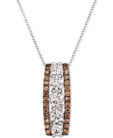 Le Vian Chocolate Diamond (1/2 ct. t.w.) & Nude Diamond (1-1/2 ct. t.w.) Vertical Bar 18" Pendant Necklace in 14k Rose, Yellow or White Gold