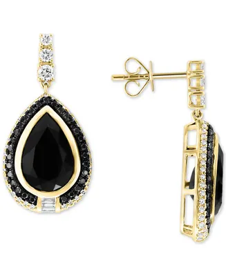 Effy Onyx & Diamond (1 ct. t.w.) Drop Earrings in 14k Gold
