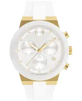 Movado Men's Swiss Chronograph Bold Fusion White Silicone Strap Watch 44mm