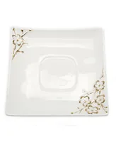 Square Tray and Mug 2-Piece Set with Floral Artwork Design