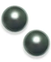 Tahitian Pearl (14mm) Stud Earrings in 14k White Gold