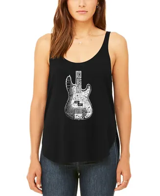 Women's Premium Word Art Flowy Bass Guitar Tank Top