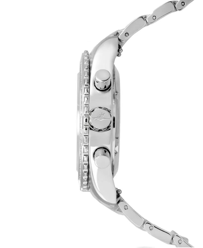 Abingdon Co. Women's Jackie Chronograph Multifunctional Silver-Tone Stainless Steel Bracelet Watch 41-1/2mm