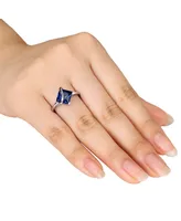 Lab-Grown Sapphire Square Swirl Ring (2-4/5 ct. t.w.) Sterling Silver