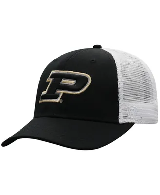 Men's Top of the World Black, White Purdue Boilermakers Trucker Snapback Hat