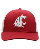 Men's Top of the World Crimson, White Washington State Cougars Trucker Snapback Hat