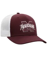 Men's Top of the World Maroon, White Mississippi State Bulldogs Trucker Snapback Hat