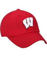 Men's Top of the World Red Wisconsin Badgers Primary Logo Staple Adjustable Hat