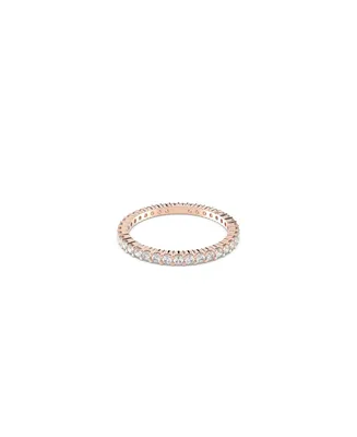 Swarovski Vittore Round Cut Rose Gold Tone Plated Ring