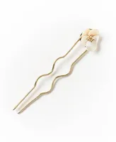 Matr Boomie Mother of Pearl Flower with Beads Hair Pin