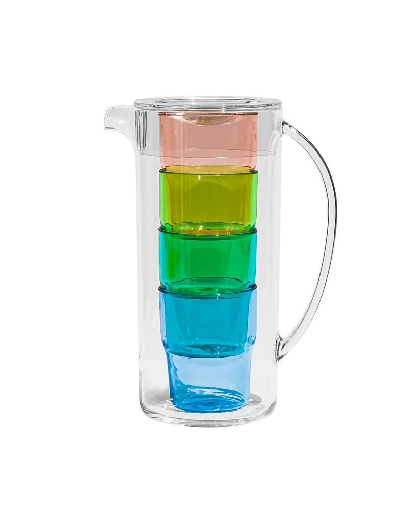 TarHong Simple Stacked 5-Piece Nested Pitcher Set