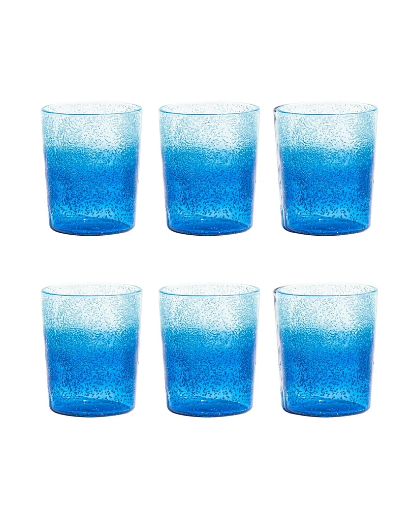 TarHong Oceanic Ombre Double Old Fashion Premium Acrylic Glasses, Set of 6