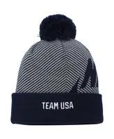 Men's Nike Navy, Gray Team Usa Futura Cuffed Knit Hat with Pom