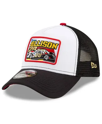 Men's New Era White, Black Davey Allison Legends 9Forty A-Frame Adjustable Trucker Hat