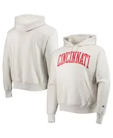 Men's Champion Heathered Oatmeal Cincinnati Bearcats Cincy Arch Pullover Hoodie