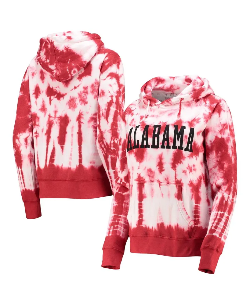 Women's Pressbox Crimson Alabama Tide Campus Tie-Dye Pullover Hoodie