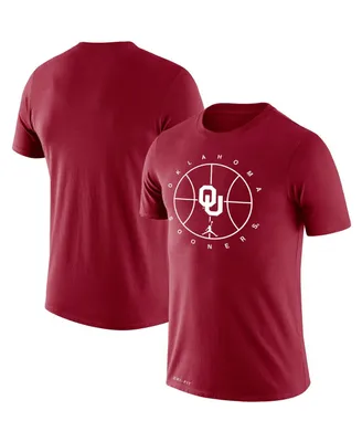 Men's Jordan Crimson Oklahoma Sooners Basketball Icon Legend Performance T-shirt