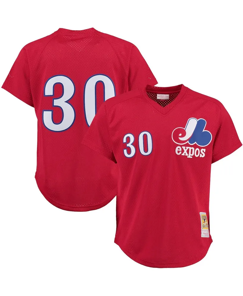 Men's Montreal Expos Pedro Martinez Mitchell & Ness Blue Cooperstown  Collection Mesh Batting Practice Button-Up Jersey