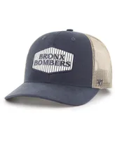 Men's '47 Navy, Natural New York Yankees Local Haven Trucker Snapback Hat