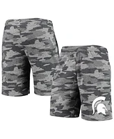 Men's Concepts Sport Charcoal, Gray Michigan State Spartans Camo Backup Terry Jam Lounge Shorts