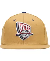 Men's Mitchell & Ness Tan New Jersey Nets Hardwood Classics Wheat Snapback Hat