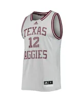 Men's adidas #12 Gray Texas A&M Aggies Reverse Retro Jersey