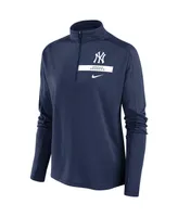 Women's Nike Navy New York Yankees Primetime Local Touch Pacer Quarter-Zip Top