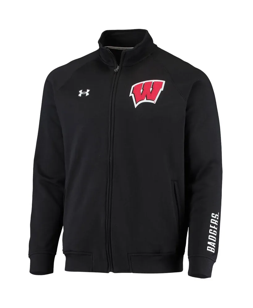 Men's Under Armour Black Wisconsin Badgers Raglan Game Day Triad Full-Zip Jacket